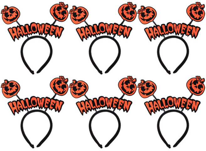 리빙다 할로윈로고 머리띠, 호박, 6개