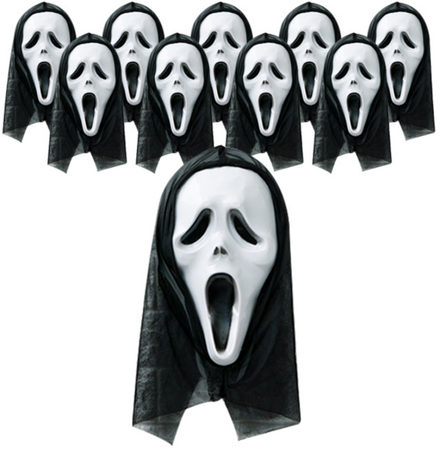 파티공구 무혈 스크림 가면 10p, 혼합색상, 10개