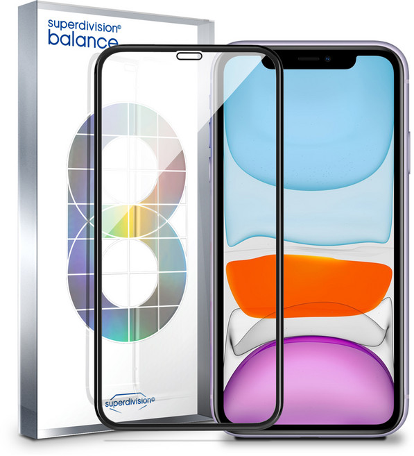 슈퍼디비전 밸런스 풀커버 강화유리 휴대폰 투명 액정보호필름, 1세트