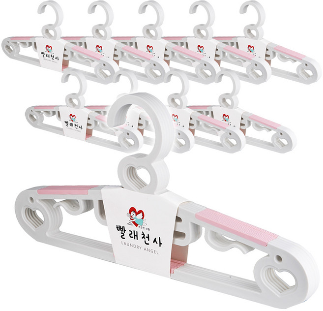 빨래천사 슬림 논슬립 옷걸이, 핑크, 50개입