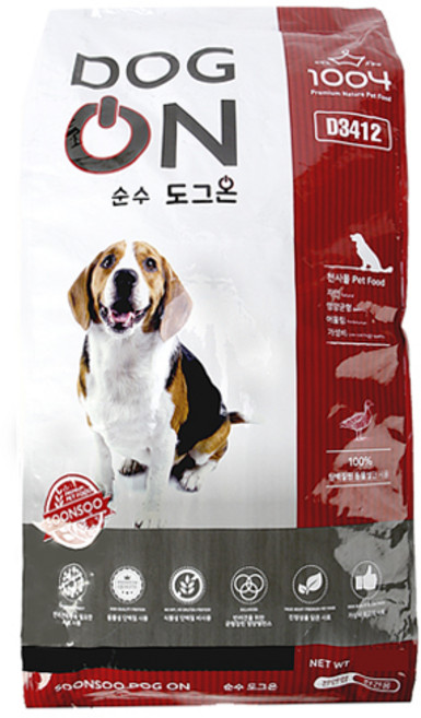 팜스코 전연령 도그온 건식사료, 오리, 20kg, 1개