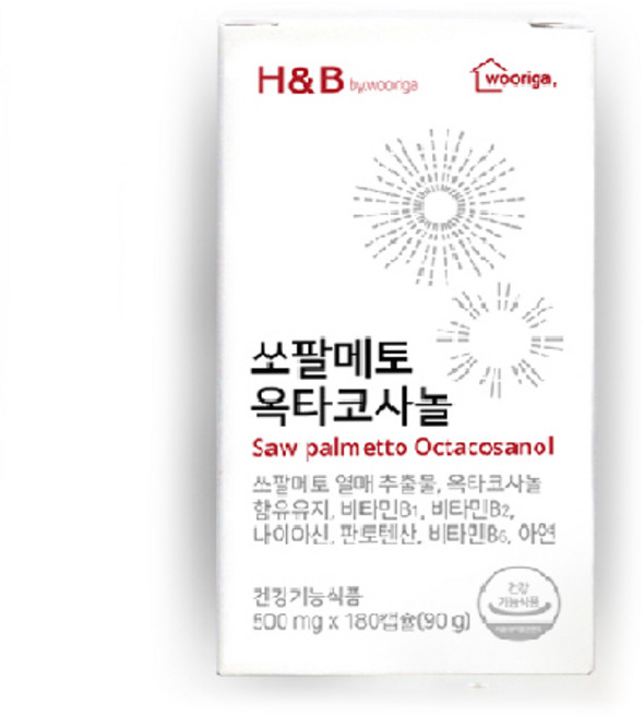 우리가스토리 쏘팔메토 옥타코사놀 전립선 영양제, 1개, 180정