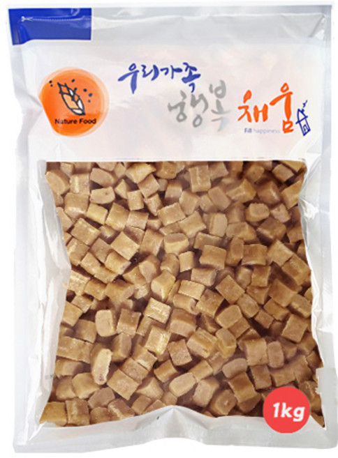 수제명가 강아지 대용량 큐브 건조간식 1kg, 황태, 1개