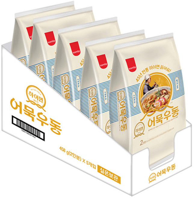 삼립 하이면 어묵우동, 458g, 5개