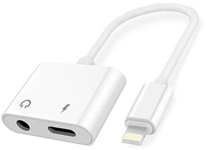 아이폰 3.5파이 음암감상용 듀얼젠더, 11.7cm, 화이트, 1개