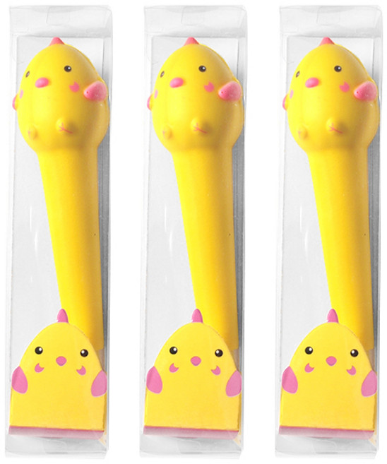 투영디자인 말랑말랑 스퀴시 중성펜, 삐약이, 3개