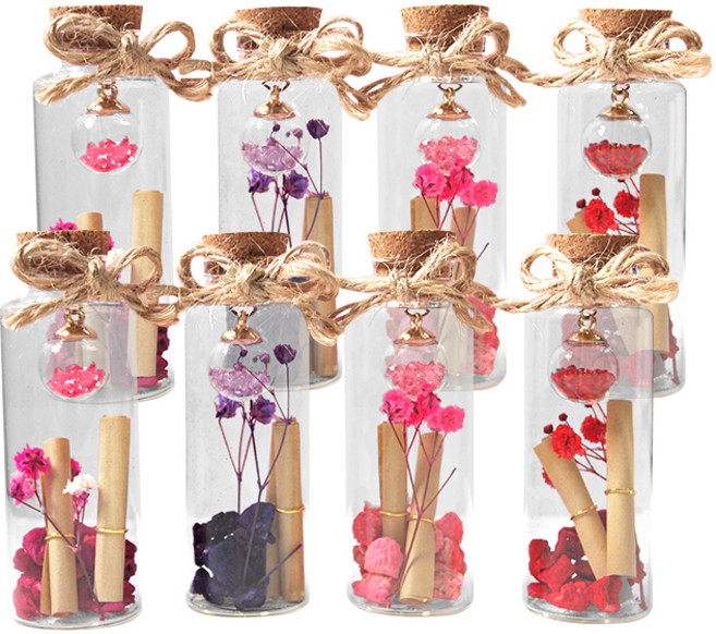 투영디자인 향기나는 플라워 유리병 편지 4종 세트, 혼합색상, 2개