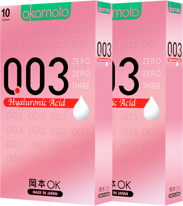 오카모토 003 히알루론산 슬림 일반형 콘돔, 10개입, 2개