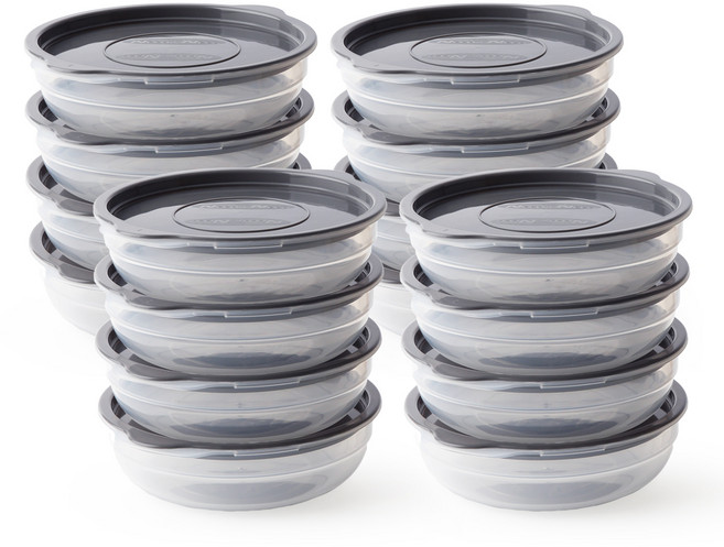 홈앤하우스 어스스팀쿡 전자레인지 용기 그레이, 16개, 450ml
