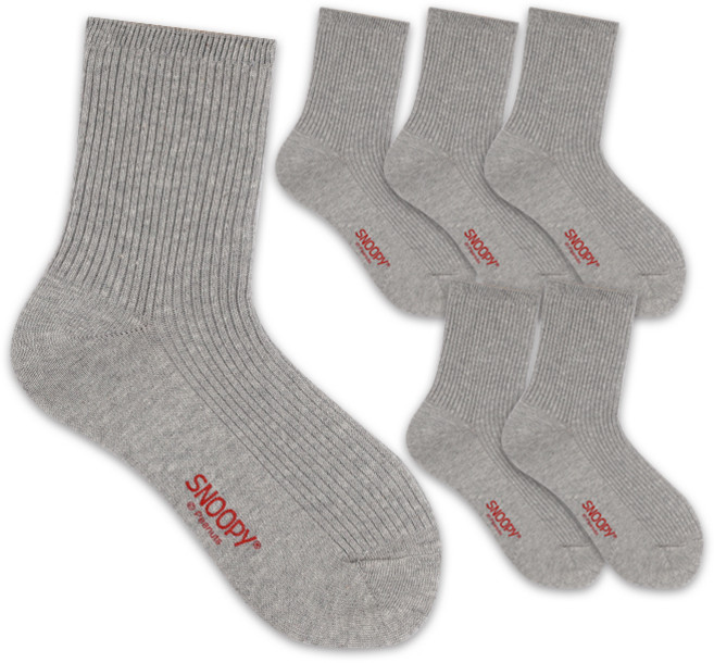 헤이내꼬 여성용 스누피 골지 중목양말 6켤레