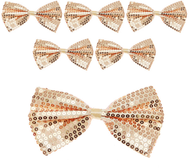 PARTY 09 高級亮片蝴蝶領結, 金色, 6個