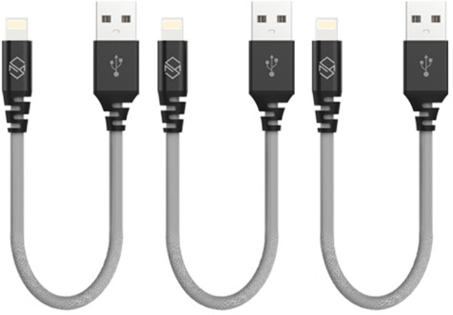 신지모루 메쉬 고속충전 케이블 0.5m, 블랙, 3개