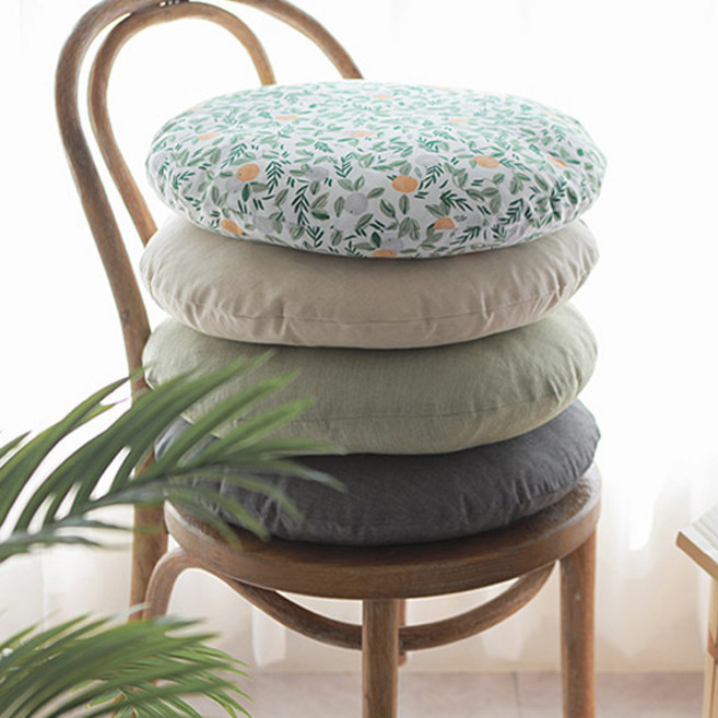 데코뷰 오렌지가든 원형방석 솜포함