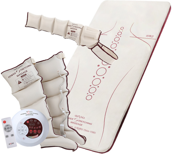 가포 파워 스트레칭 매트 GSM021 + 다리 + 팔 커프 세트, 버건디