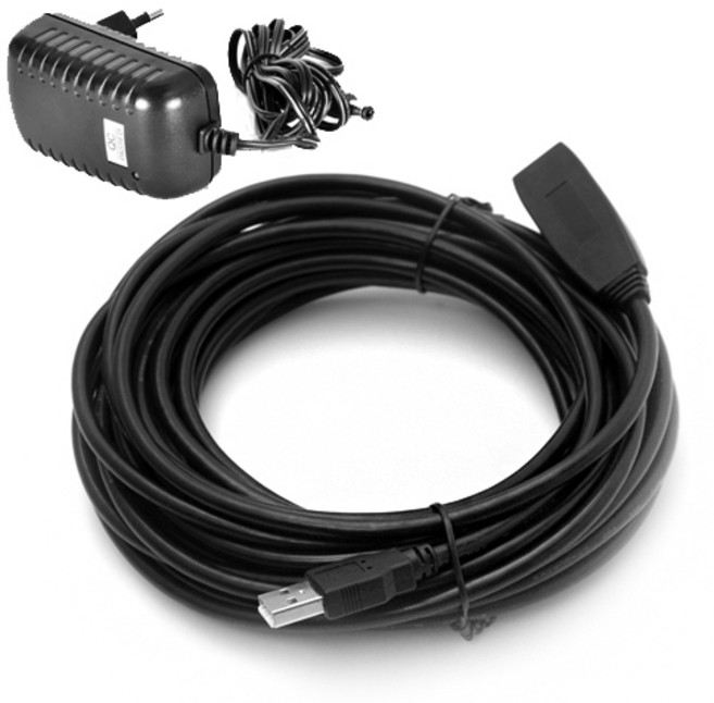 NEXTU USB2.0 訊號延伸線 + 5V 2A變壓器 NEXT-USB0PW, 1個, 10m