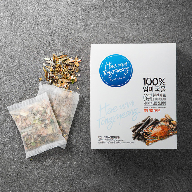 해통령 100% 엄마국물 꽃게 해물 다시백, 14g, 10개입, 1개