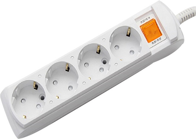 거성산업 지앤탭 통합절전형 4구 멀티탭 GS-C16A4 1p + 안전커버 랜덤발송 2p, 6m, 혼합색상, 1세트