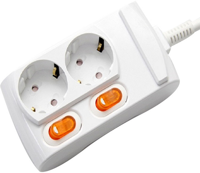 거성산업 지앤탭 개별 스위치 2구 멀티탭 GS-C16A2S 1p + 안전커버 랜덤발송 2p, 6m, 혼합색상, 1세트