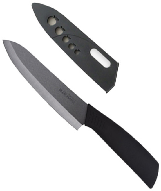 블루마마 이유식 주방용 세라믹 칼 소, 블랙, 1개