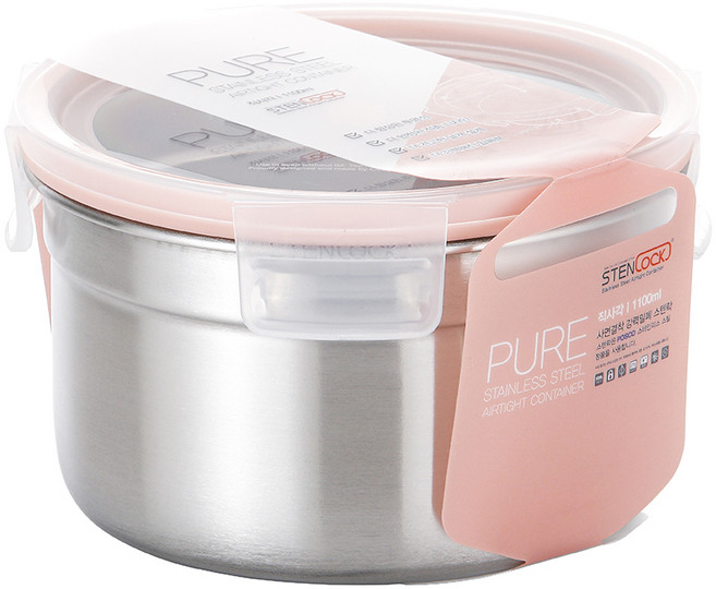 스텐락 퓨어 밀폐용기 원형 6호, 1개, 1100ml