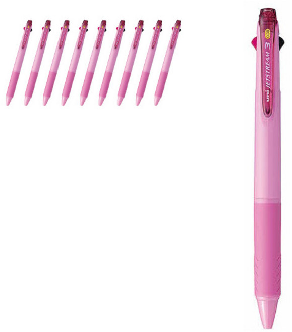 제트스트림 3색 멀티펜 SXE3-400 0.38mm, 딥베이비핑크 BP, 10개