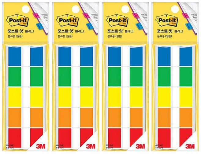 포스트잇 플래그 분류용 필름 인덱스 플래그 680-5KP, 1개입, 4개