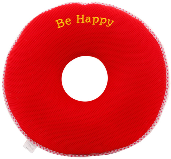 이솔홈 에어메쉬 기능성 원형 도넛방석, 레드, 1개