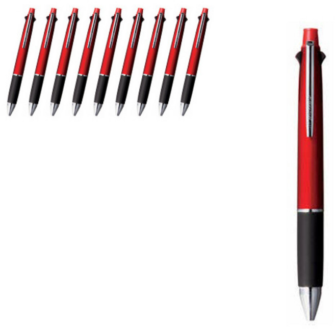 Uni 三菱 JETSTREAM 4色 + 自動鉛筆 多功能筆 MSXE5-1000 0.7mm, 酒紅色(波爾多), 10個