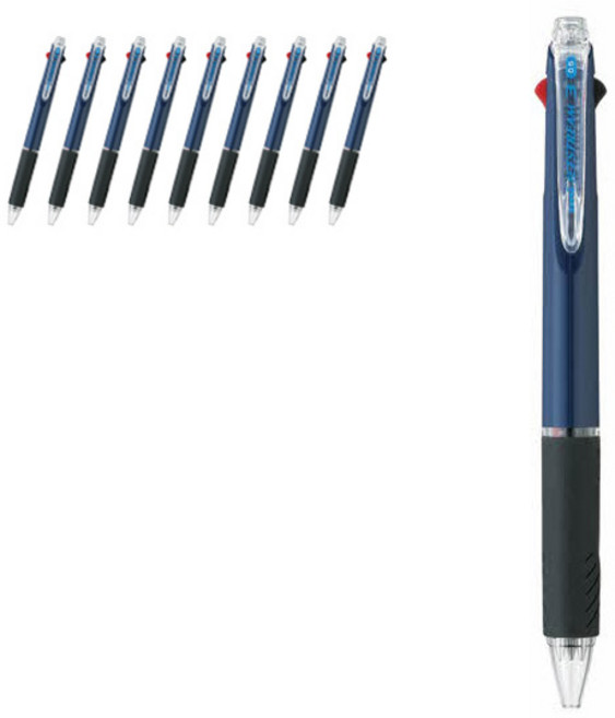 제트스트림 3색 멀티펜 SXE3-400 0.5mm, 네이비 9, 10개