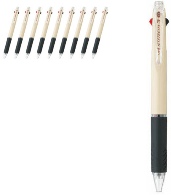 제트스트림 3색 멀티펜 0.5mm SXE3-400, 아이보리, 10개