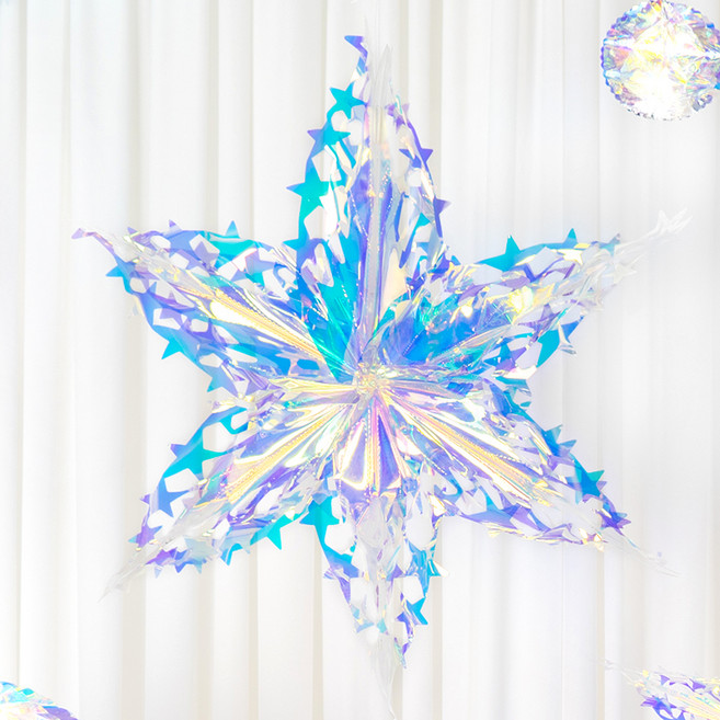 파티팡 눈송이 홀로그램 행잉데코, 혼합색상