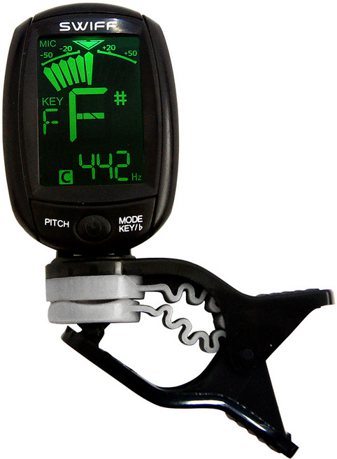 SWIFF 기타 우쿨렐레 CLIP MIC 기능 튜닝기, A3, 블랙, 1개