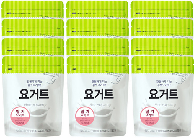 쌀과자마을 큐브요거트 과자, 12개, 딸기, 16g