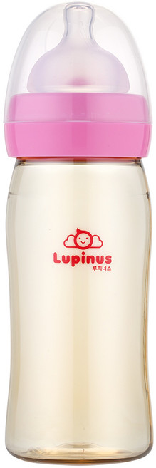 루피너스 PPSU 젖병 + 젖꼭지 240ml, 3단계(M), 1개, 핑크