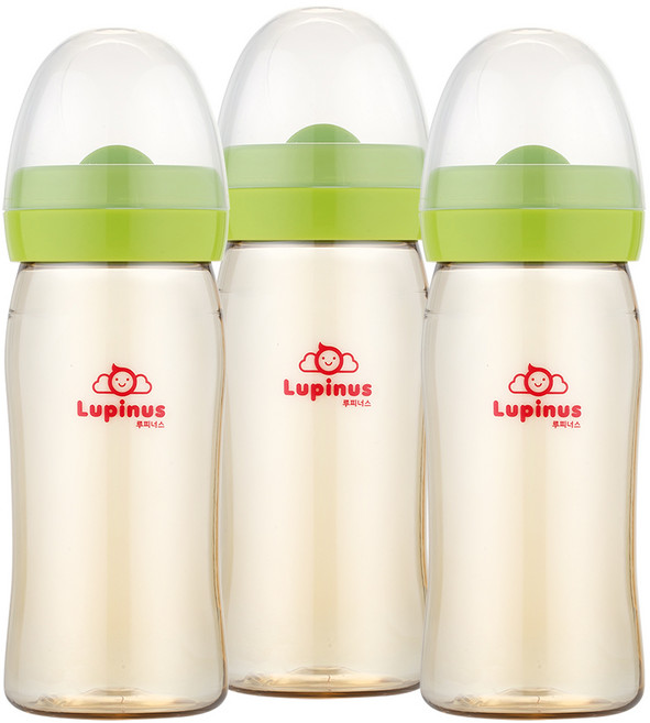 루피너스 PPSU 젖병 240ml x 3p, 노꼭지, 그린