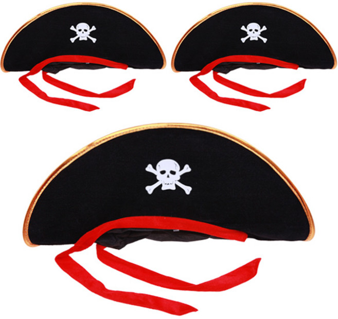 리빙다 고급 해적 선장 모자, 혼합색상, 3개