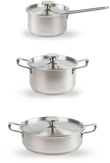 EPL IH 인덕션 스텐 냄비 세트 3개, 편수냄비 18cm + 양수냄비 20cm + 전골냄비 26cm