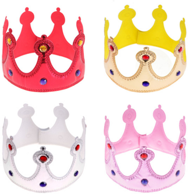 파티공구 스펀지 왕관, 레드, 골드, 실버, 핑크, 4개