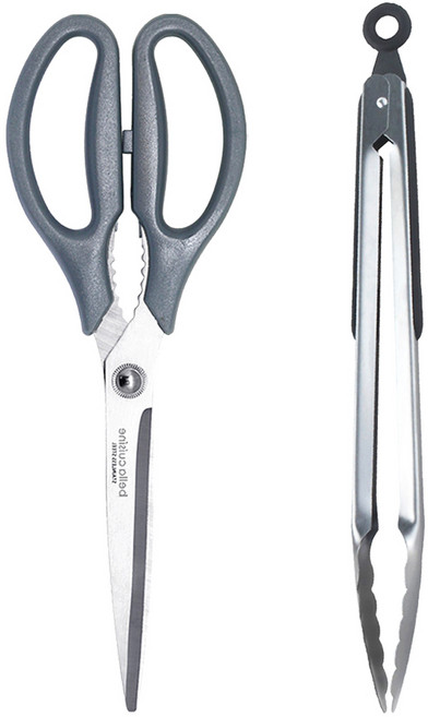 벨라쿠진 주방 가위 + 집게 세트, 혼합색상, 1세트