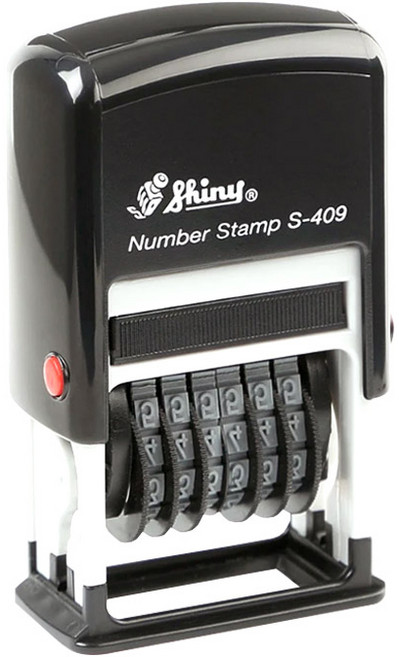 Shiny 넘버링 스탬프 S-409 6단 4mm 케이스랜덤, 청보라색, 1개