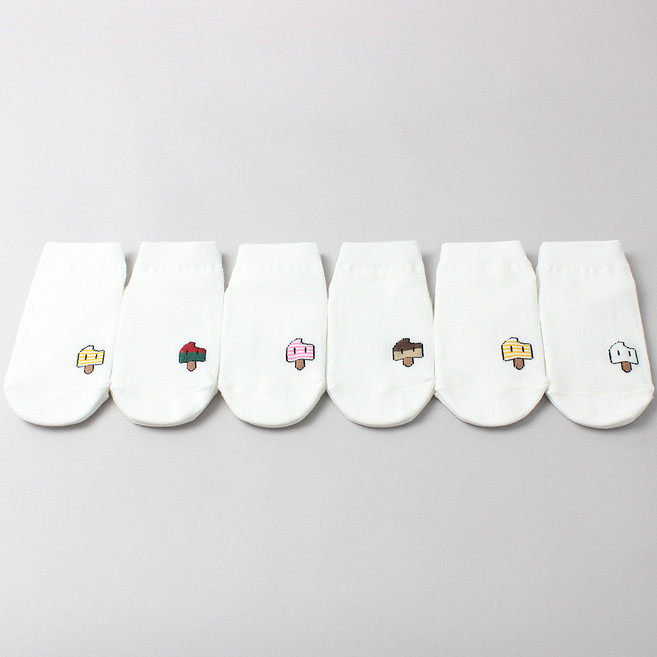 모드베베 유아동용 아이스크림 망사 발목 양말 6족 세트