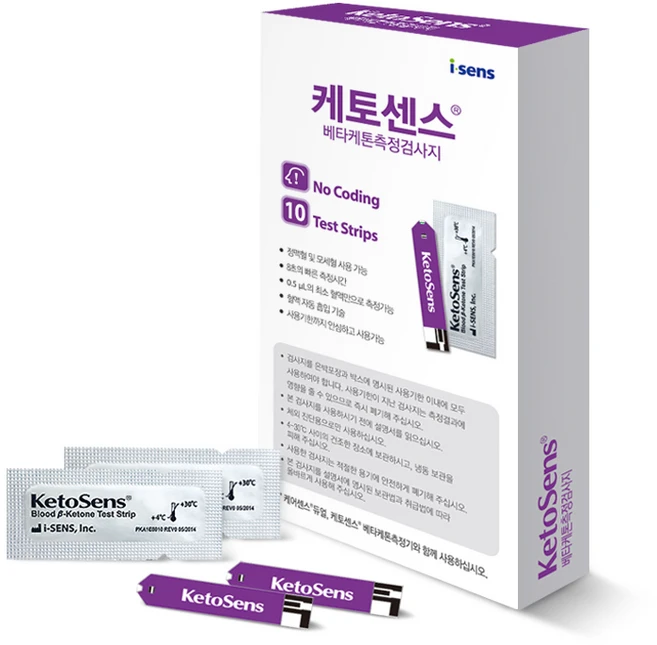 isens 케토센스 듀얼용 케톤 시험 검사지, 10개입, 1개 - 쿠팡