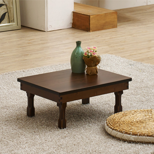 조은세상 심플엔틱 미니 찻상 510 x 390 mm, 브라운, 1개