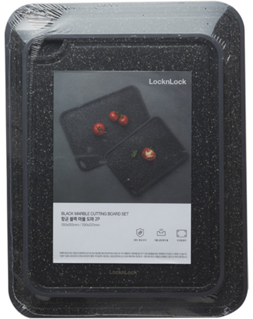 락앤락 블랙 마블 도마 2종 세트, 1세트, 도마 220 x 290 mm + 260 x 350 mm
