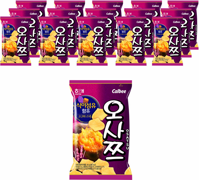 해태제과 오사쯔, 60g, 16개