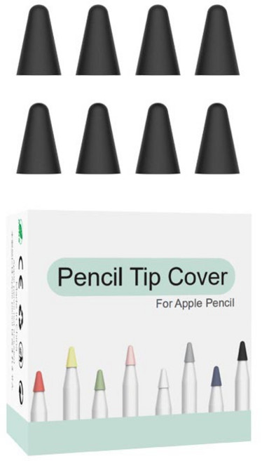애플펜슬 펜촉 보호 커버 팁 케이스, 블랙, 1세트
