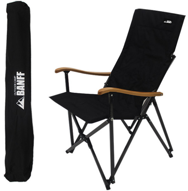 밴프 시그니처 릴렉스 캠핑체어 대, 블랙, 1세트