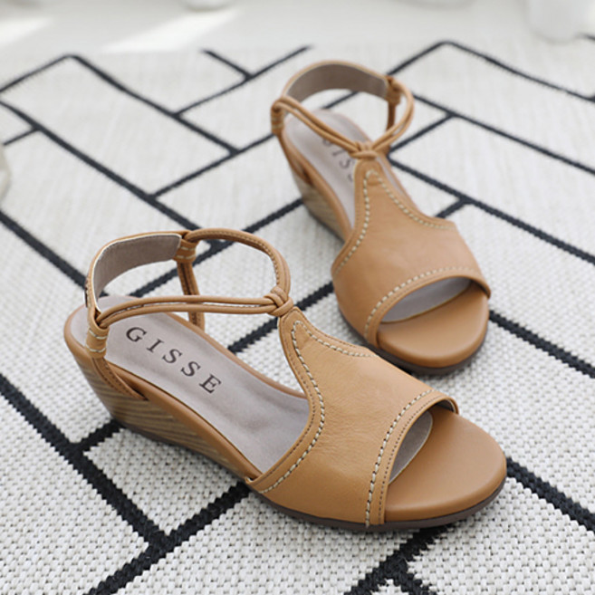 지쎄 제이슈 마텔로 천연양가죽 웨지힐 샌들