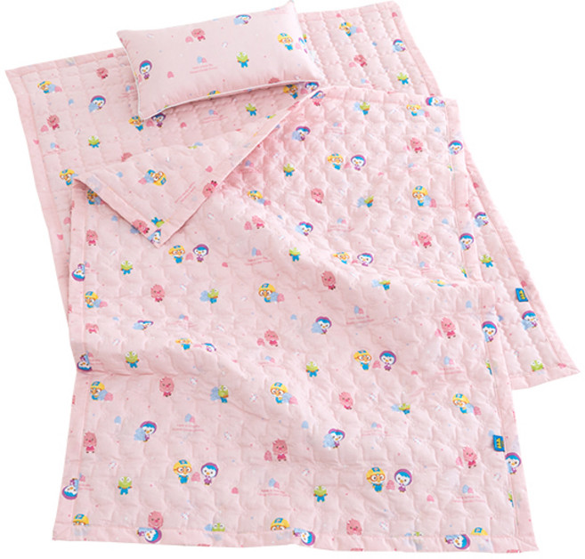 시은데코 뽀로로 트리 순면 워싱 낮잠이불세트 분리형, 핑크