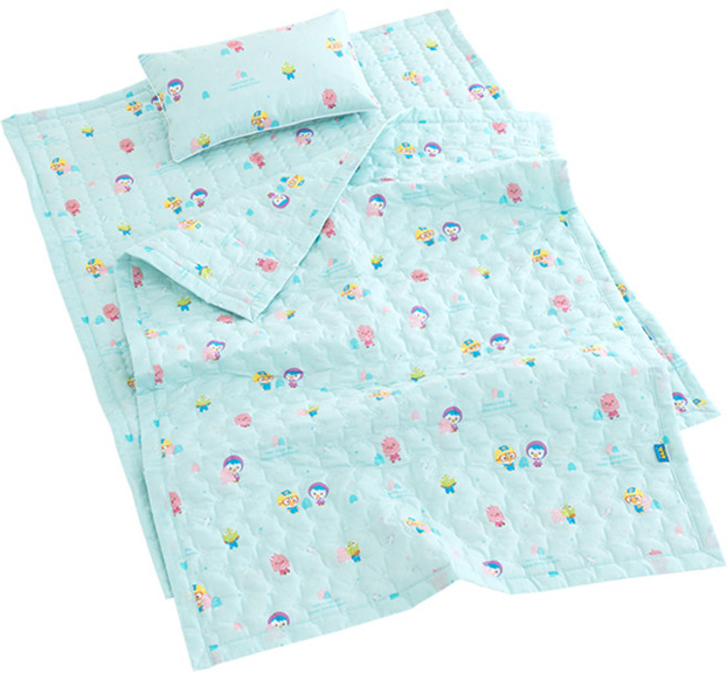 시은데코 뽀로로 트리 순면 워싱 낮잠이불세트 분리형, 블루